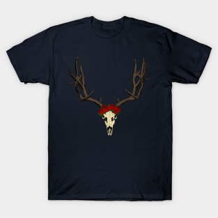 Deer skull with flower crown T-Shirt